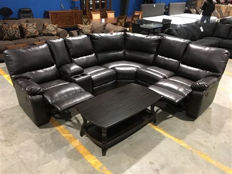 3 Pce Brown Leather Upholstered Reclining Sectional Sofa