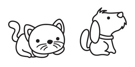 Cat And Dog Png Black And White Transparent Cat And Dog Black And White