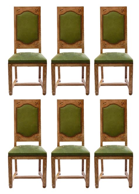 From the official argos store on ebay ireland. Six Arts And Crafts Dining Chairs French Limed Oak Leather ...