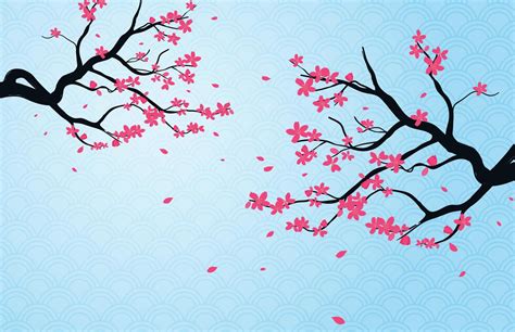 Cherry Blossom Branch Background 1196913 Vector Art At Vecteezy