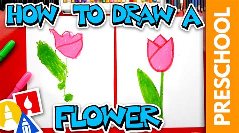How To Draw A Flower Tulip Preschool Art For Kids Hub