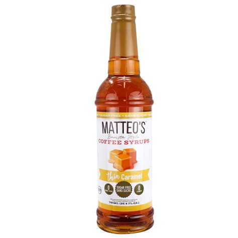 Matteo’s Sugar Free Coffee Syrup Caramel at Natura Market