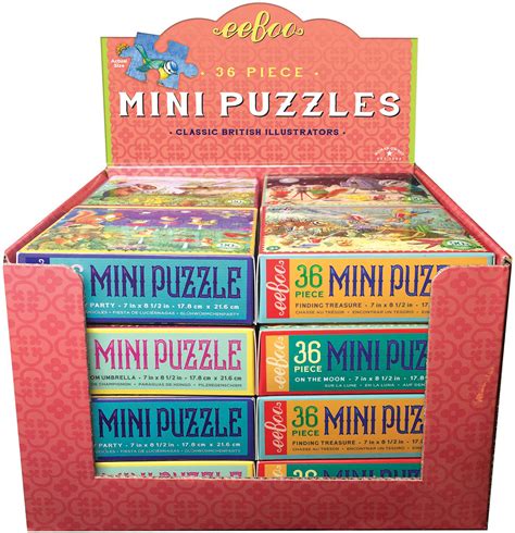Eeboo Miniature Puzzle Assortment Blue Turtle Toys