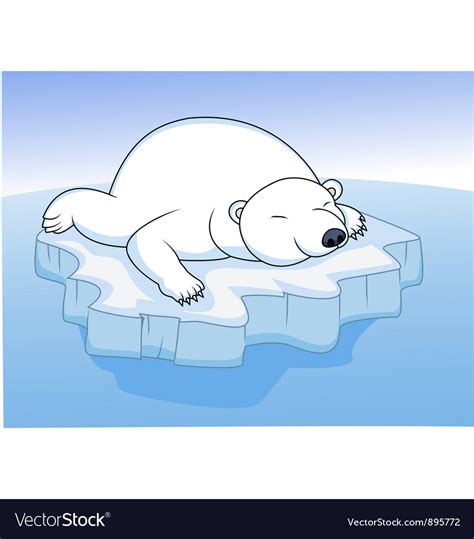 Polar Bear Resting On An Ice Royalty Free Vector Image