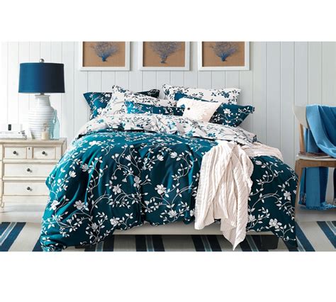 Moxie Vines Teal And White King Comforter Oversized King