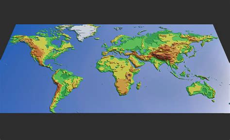 Topographical Map Of The World World Map