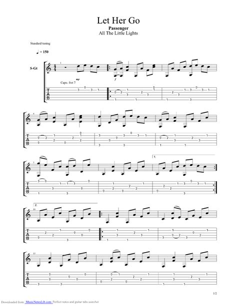 Let Her Go Guitar Pro Tab By Passenger