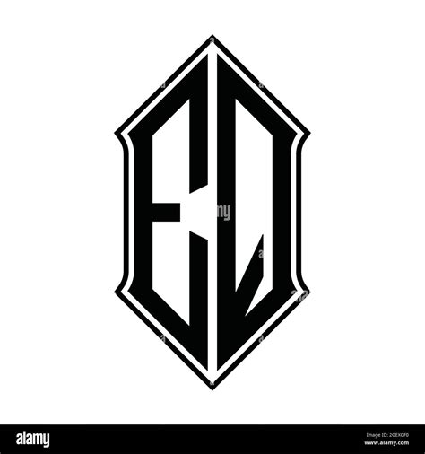 Eq Logo Monogram With Shieldshape And Black Outline Design Template