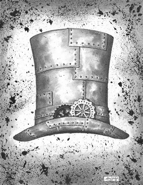 Riveting Top Hat By Adam Zebediah Joseph Steampunk Drawing Top Hat