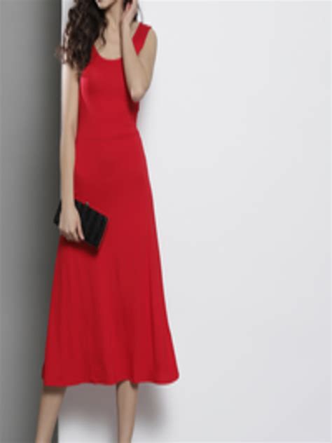 Buy Dorothy Perkins Women Red Solid Midi A Line Dress Dresses For Women 9694197 Myntra