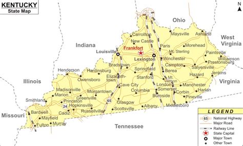 Map Of Kentucky Cities And Counties Washington State Map