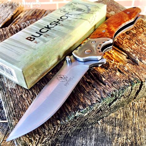 8 Buckshot Wood Inlay Clasic Knife K24