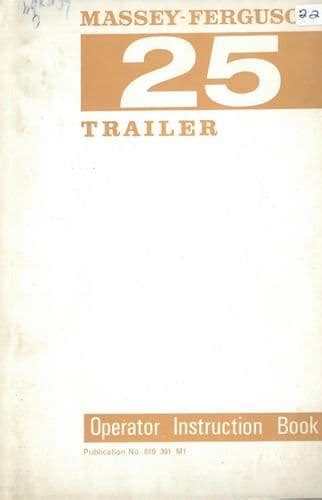 Massey Ferguson 25 Trailer Operators Manual