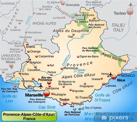 Carte De Provence Alpes Côte D Azur Voyages Cartes