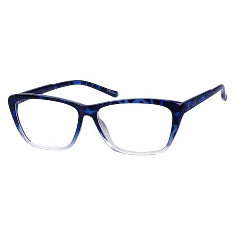 Zenni Womens Retro Cat Eye Prescription Eyeglasses Blue Tortoiseshell Bendable Plastic 206516