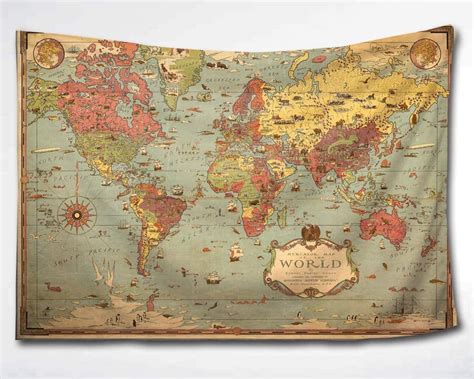Inspiration For Design Antique Map Tapestry For Antique Map Tapestry