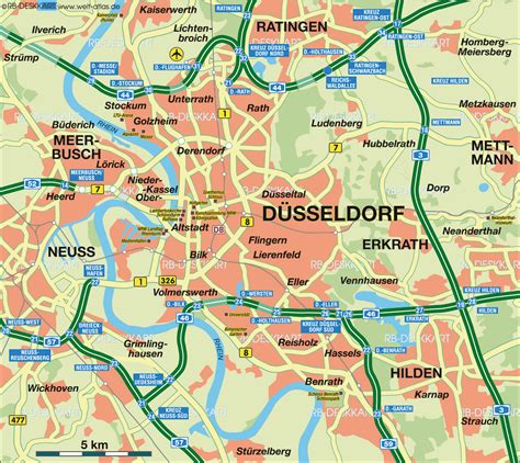 Map Of Dusseldorf City In Germany Welt Atlasde