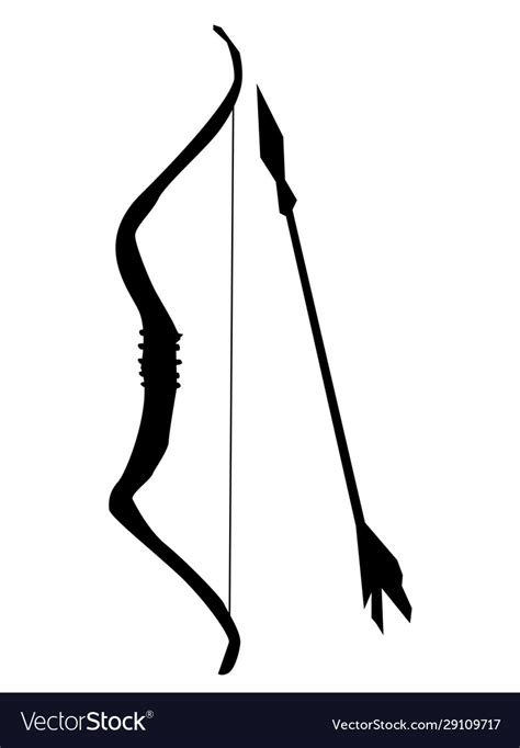 Silhouette Bow And Arrow Royalty Free Vector Image