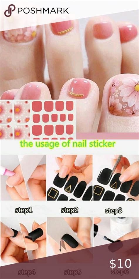 Peach Toenail Wrap Stickers Toe Nails Girls Nails Animal Print Nails