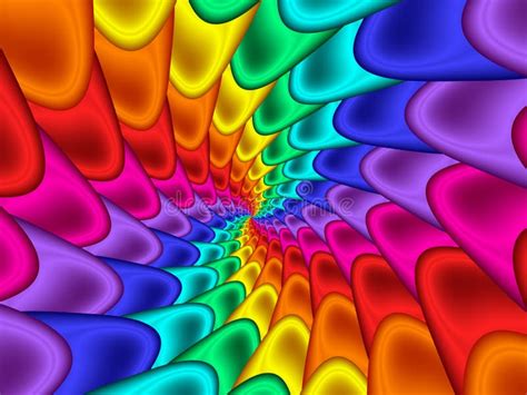 Digitas Art Abstract Rainbow Spiral Background Ilustração Stock