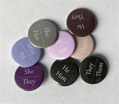 Pronoun Pins 2 Pack 3 Pack 4 Pack 1 100 Pin Packs Etsy