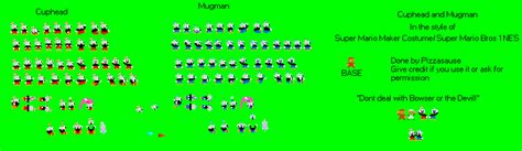 Cuphead And Mugman 8 Bit Mario Style Spritesheet By Supermario2467 On
