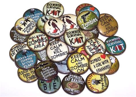 Zombies Pins Zombie Party Favors 10 Pack 1 Or Etsy