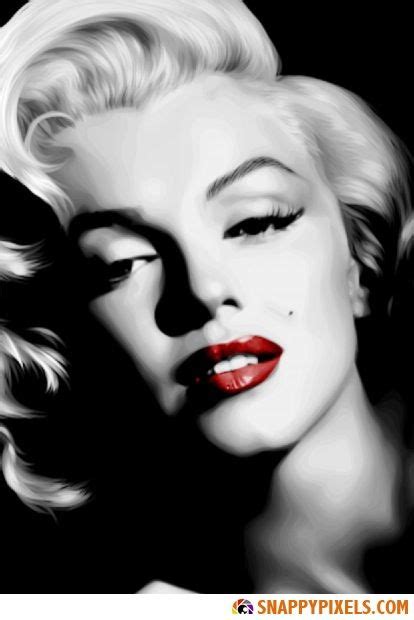 Marilyn Monroe Black And White Pictures With Red Lips Snappy Pixels