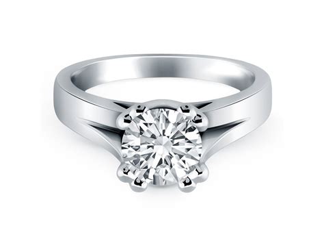 Double Prong Split Shank Cathedral Solitaire Engagement Ring Mounting
