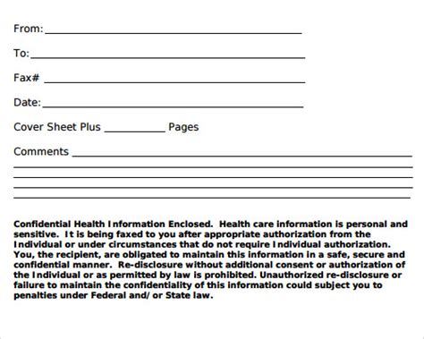 Medical Fax Cover Sheet Template Pdf Template