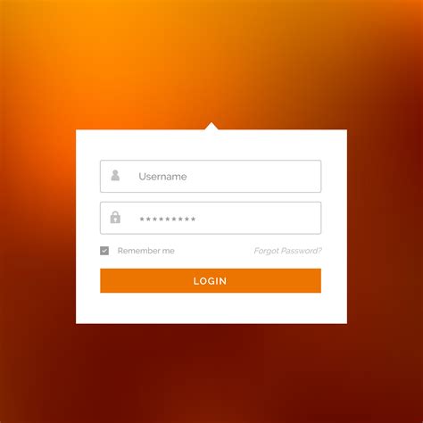 Modern White Login User Interface Form Design Vector Template Download Free Vector Art Stock