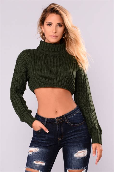 Zoey Turtleneck Crop Sweater Hunter