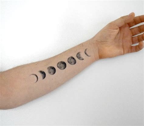 Temporary Tattoo Moon Phase Moon Space Full Moon By Siideways