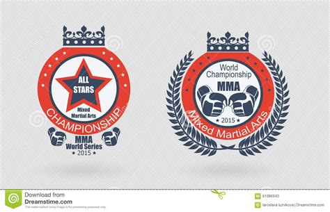 Mma Badges Stock Vector Illustration Of Emblem Cage 61086943