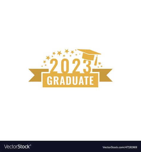 Graduate 2023 Graduation Party Logo Design Vector Image