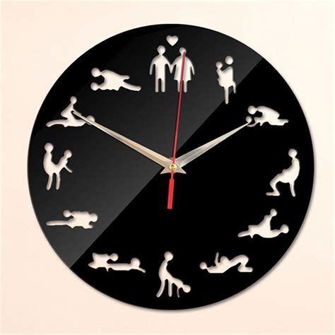 Home Decor 3d Wall Clock Modern Design Self Adhesive Sex Position Mirror Wall Stickers