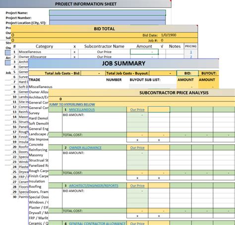 General Contractor Estimating Spreadsheet Inside General Contractor