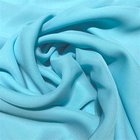Lagoon Blue Crepe Silk Georgette Fabric — Tissus En Ligne