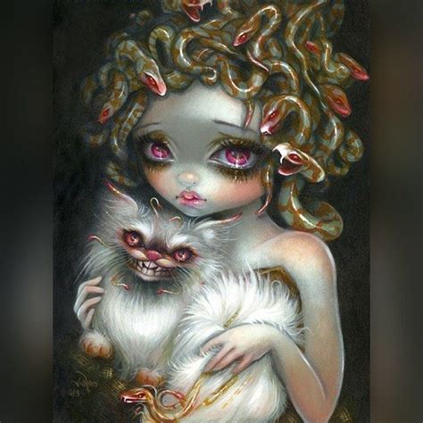 Medusa And Her Cat 9x12 Original Acrylic Painting 3200