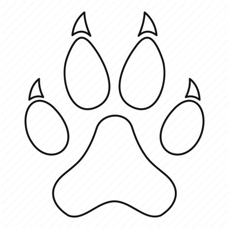 Animal Cat Foot Line Outline Paw Puppy Icon