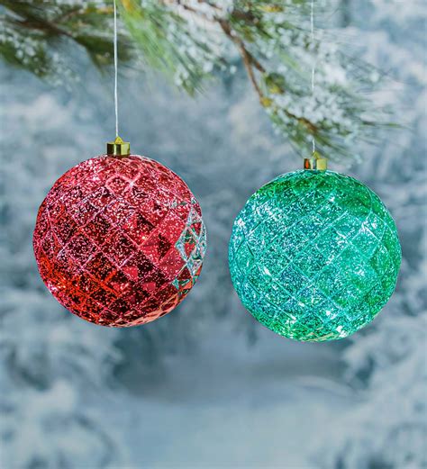8 Indooroutdoor Lighted Shatterproof Hanging Holiday Faceted Ball