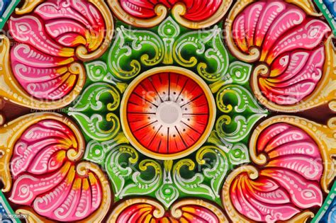 Warnawarni Bunga Indah Kaya Ukiran Lukisan Lukisan Pola Seni Budaya