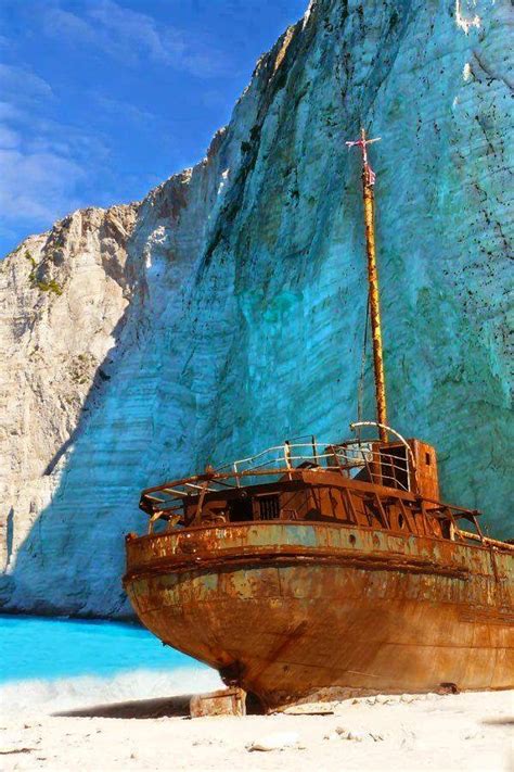 The Famous Shipwreck On Navagio Beach In Zakynthos Greece ~ Cool