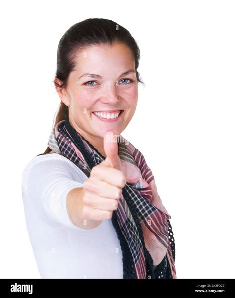 Thats Great Portrait Of A Pretty Young Woman Showing You The Thumbs Up