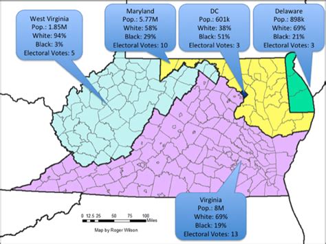 Maryland And Virginia Map Map Vector