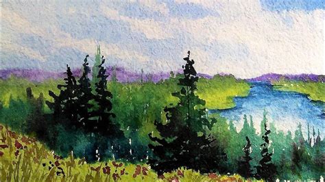 Woods Meadow And Lake Beginner Landscape Tutorial Art Tutorials