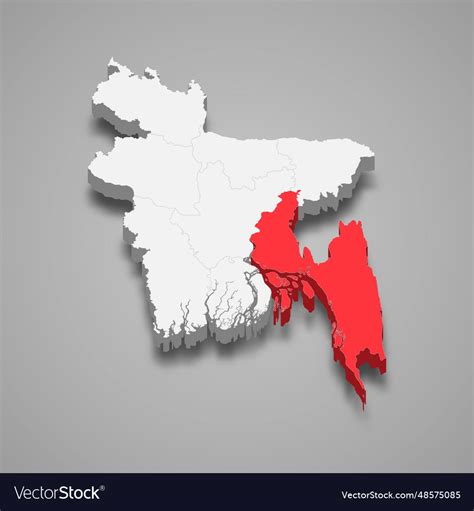 Chittagong State Location Within Bangladesh 3d Map