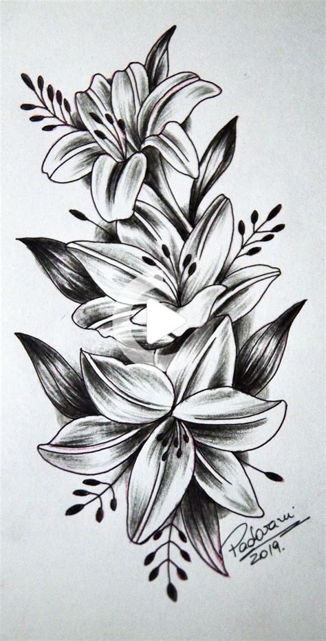 Lily Flower Tattoo Sketch Lily Flower Tattoos Flower Tattoo Shoulder