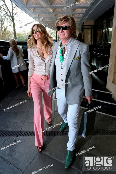 Nicky Clarke And Kelly Simpkin Leave The Dorchester Hotel After The Shooting Star Chase Tea