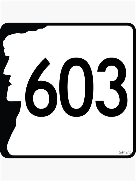 New Hampshire State Route 603 Area Code 603 Sticker For Sale By